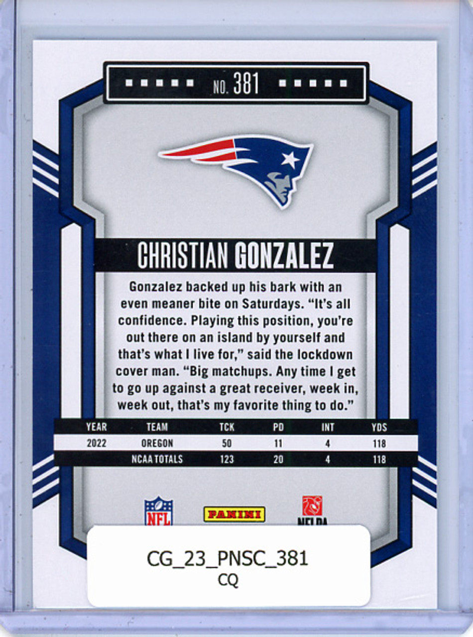 Christian Gonzalez 2023 Score #381 (CQ)