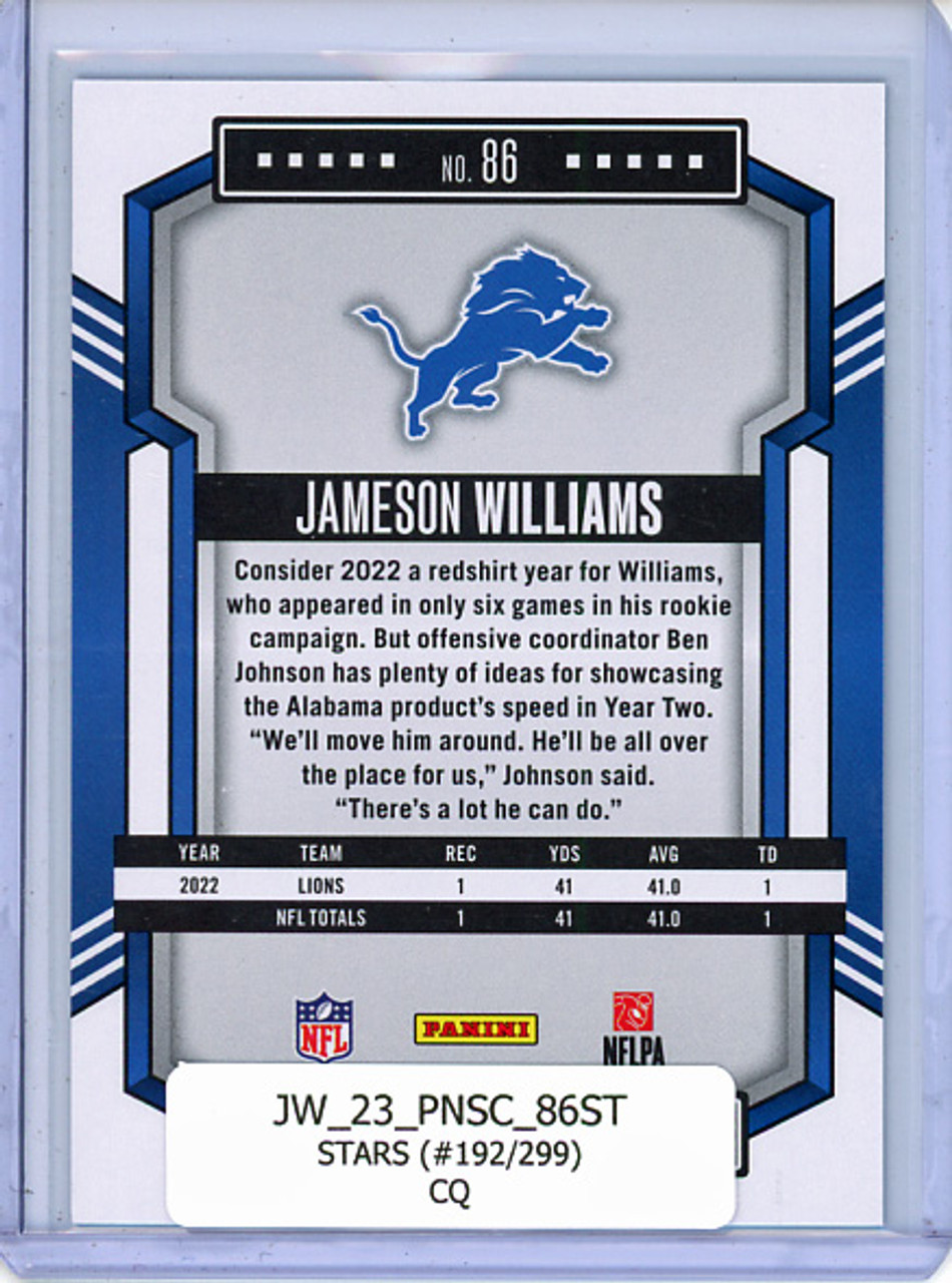 Jameson Williams 2023 Score #86 Stars (#192/299) (CQ)