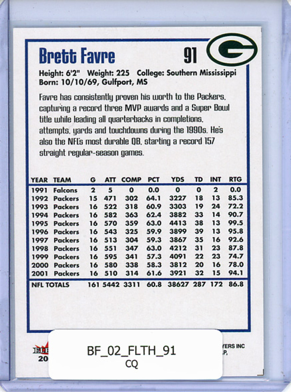 Brett Favre 2002 Throwbacks #91 (CQ)