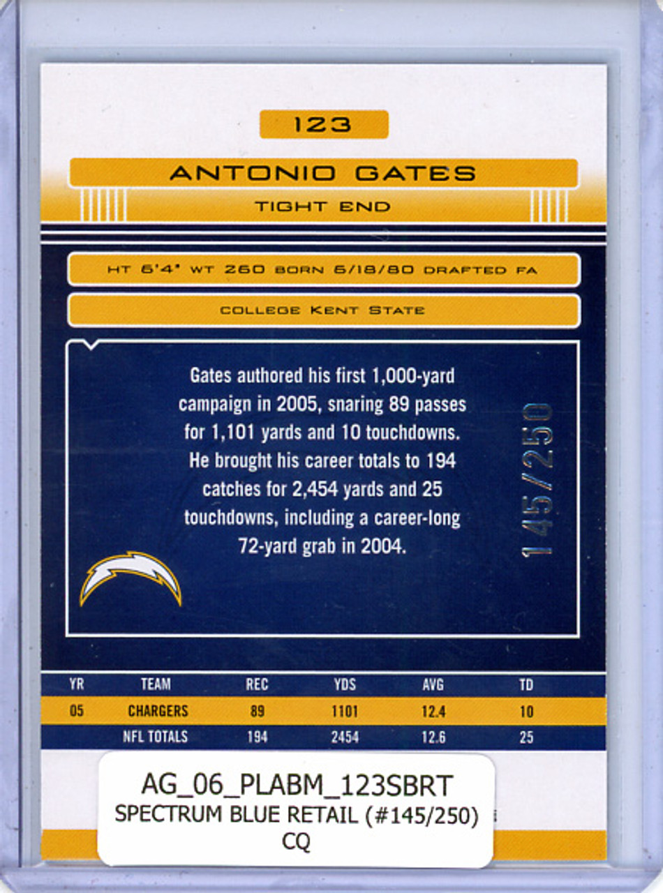 Antonio Gates 2006 Playoff Absolute #123 Spectrum Blue Retail (#145/250) (CQ)