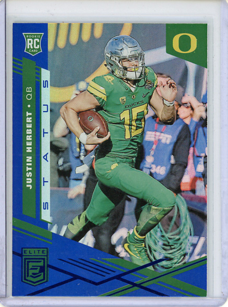 Justin Herbert 2020 Chronicles Draft Picks, Elite #5 Status Blue (CQ)