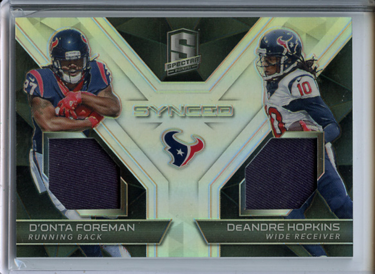 DeAndre Hopkins, D'Onta Foreman 2017 Spectra, Synced Swatches #6 (#073/199)