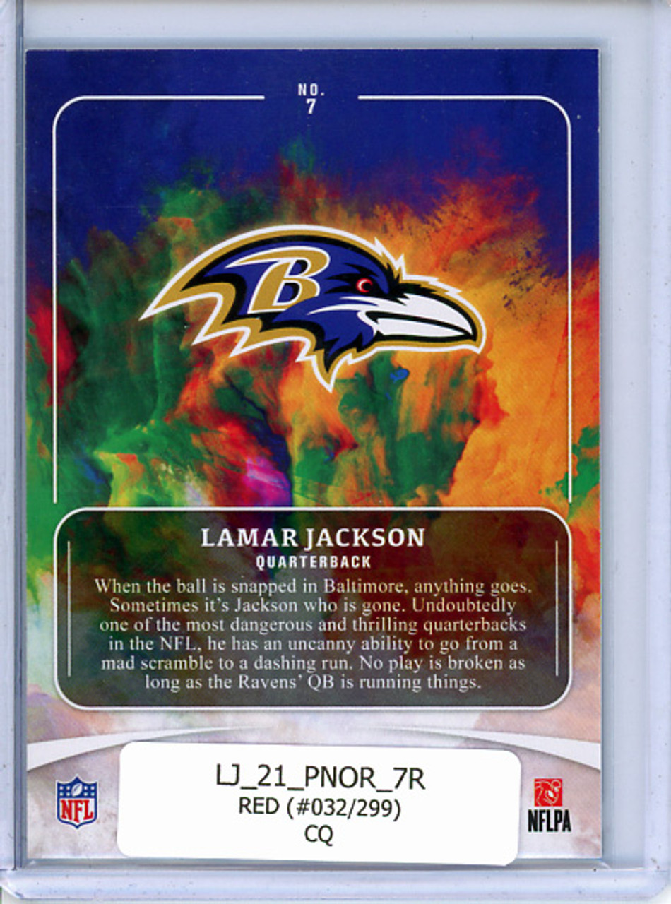 Lamar Jackson 2021 Origins #7 Red (#032/299) (CQ)