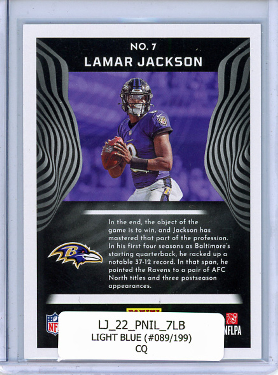 Lamar Jackson 2022 Illusions #7 Light Blue (#089/199) (CQ)