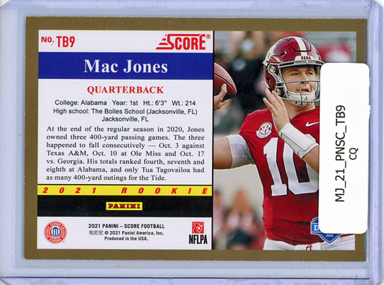 Mac Jones 2021 Score, 1991 Throwback Rookies #TB9 (CQ)