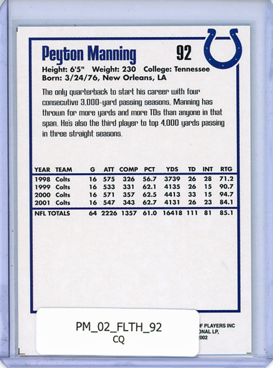 Peyton Manning 2002 Throwbacks #92 (CQ)