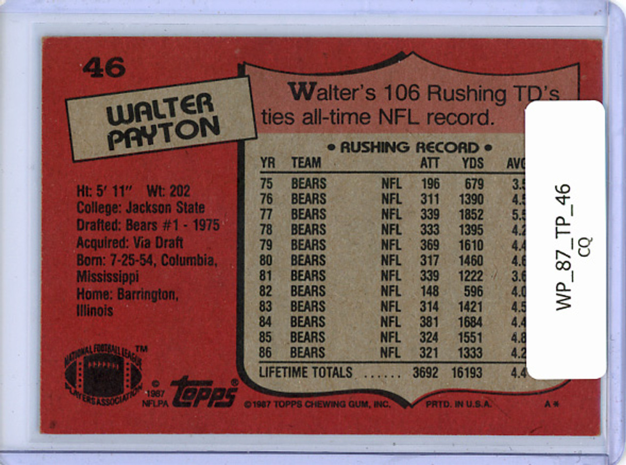 Walter Payton 1987 Topps #46 - Excellent-Near Mint (CQ)
