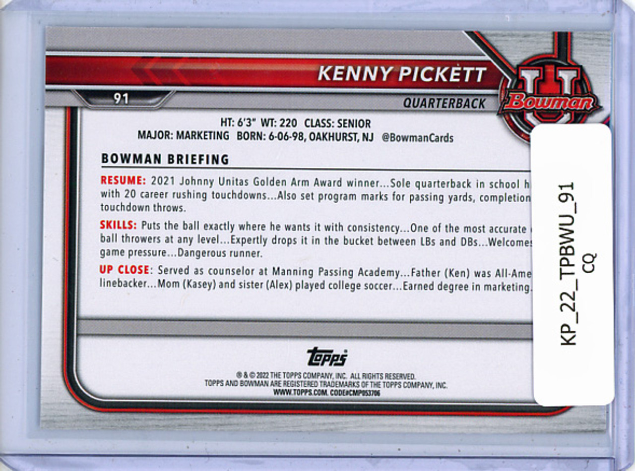 Kenny Pickett 2022 Bowman Univeristy #91 (CQ)