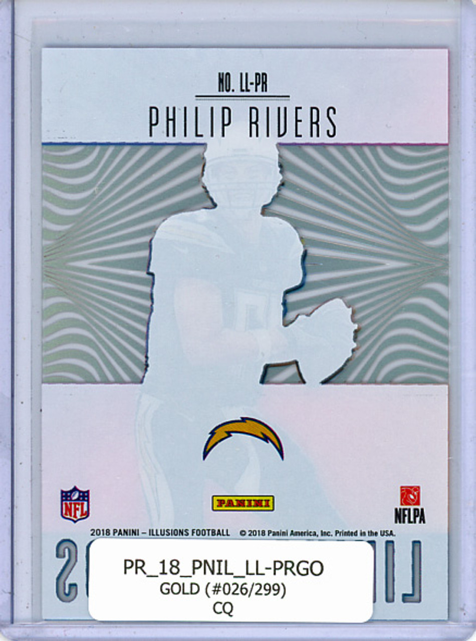 Philip Rivers 2018 Illusions, Living Legends #LL-PR Gold (#026/299) (CQ)