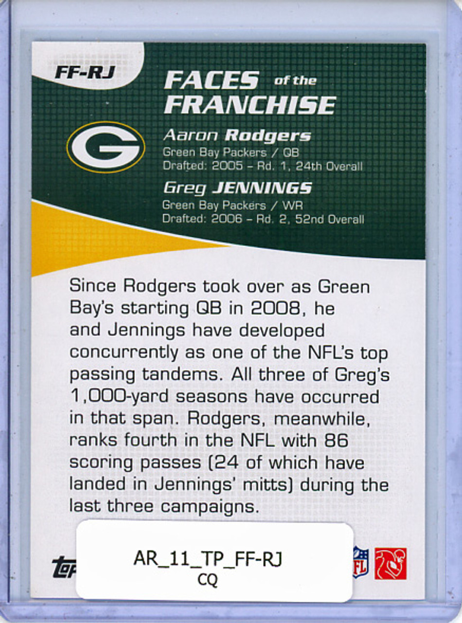 Aaron Rodgers, Greg Jennings 2011 Topps, Faces of the Franchise #FF-RJ (CQ)