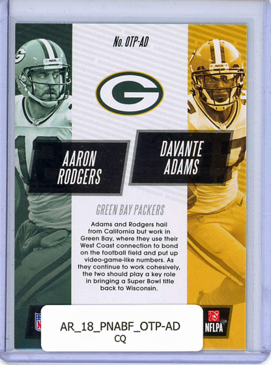 Aaron Rodgers, Davante Adams 2018 Absolute, One Two Punch #OTP-AD (CQ)