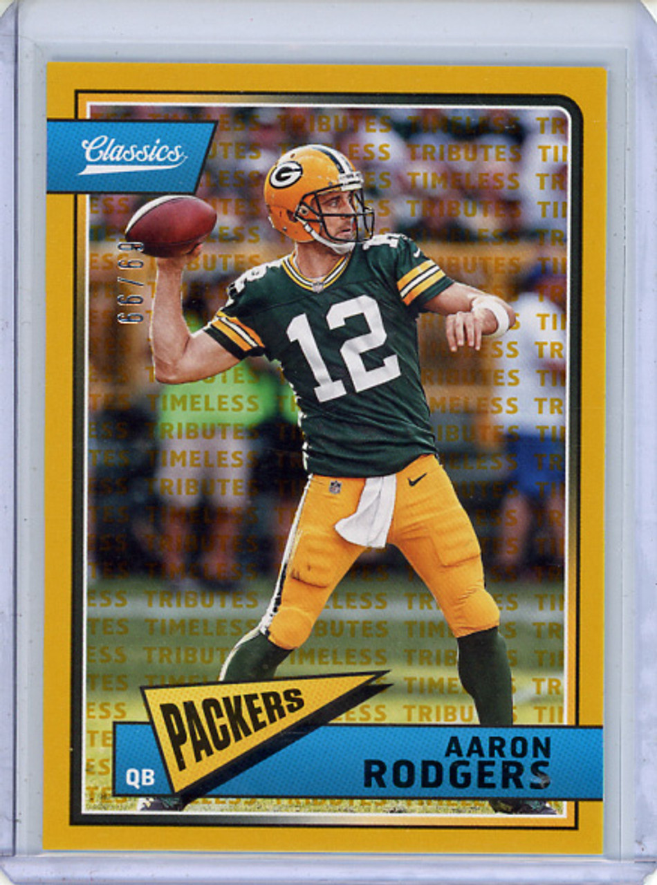 Aaron Rodgers 2018 Classics #36 Timeless Tributes Gold (#69/99) (CQ)