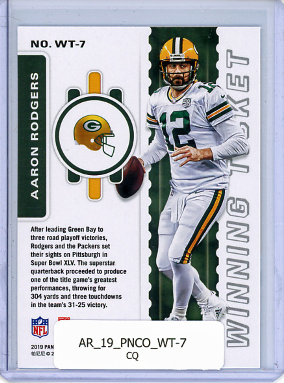 Aaron Rodgers 2019 Contenders, Winning Ticket #WT-7 (CQ)