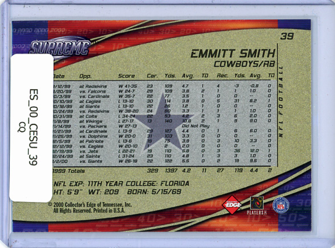 Emmitt Smith 2000 Collector's Edge Supreme #39 (CQ)