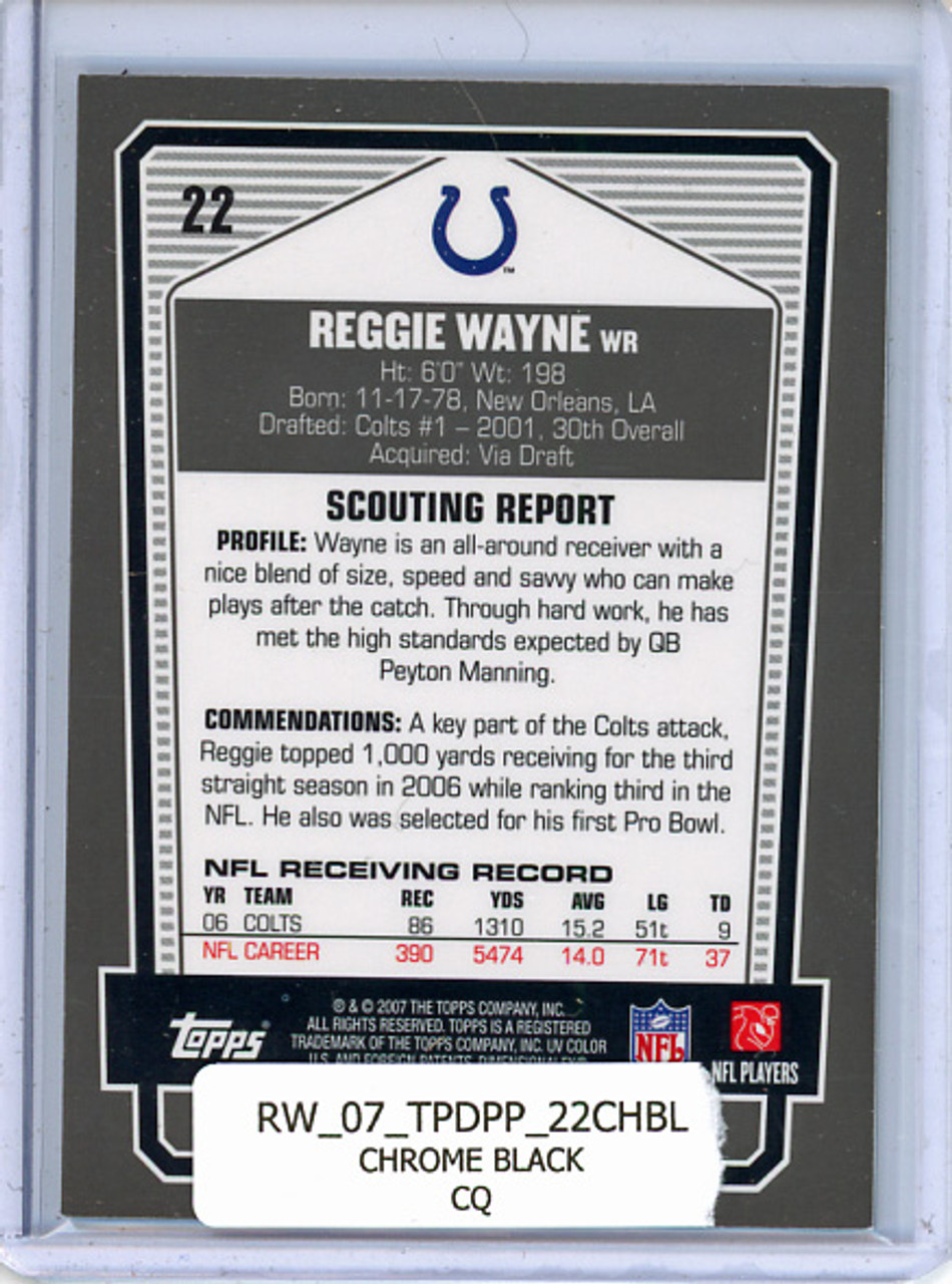 Reggie Wayne 2007 Draft Picks & Prospects #22 Chrome Black (CQ)