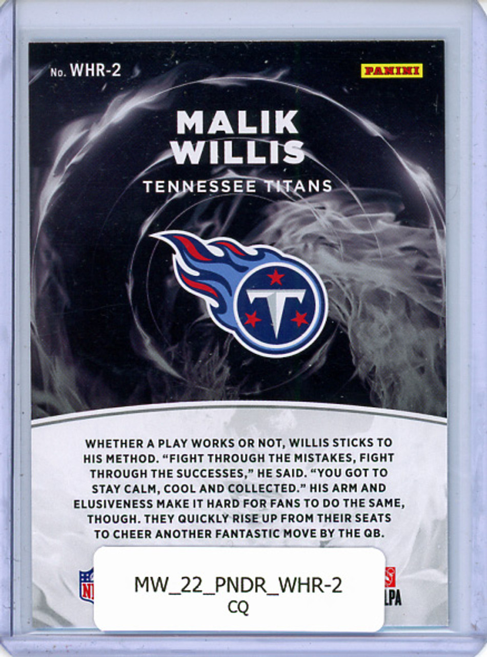 Malik Willis 2022 Donruss, White-Hot Rookies #WHR-2 (CQ)