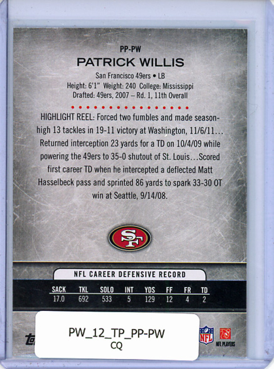 Patrick Willis 2012 Topps, Prolific Playmakers #PP-PW (CQ)