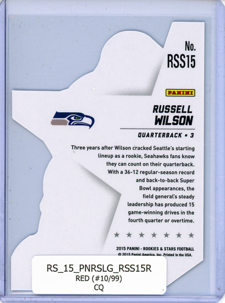 Russell Wilson 2015 Rookies & Stars Longevity, Die Cut Stars #RSS15 Red (#10/99) (CQ)
