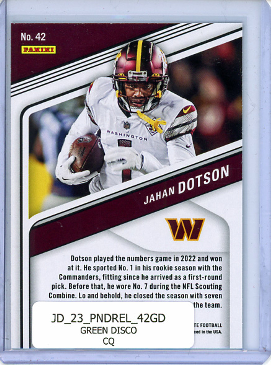 Jahan Dotson 2023 Donruss Elite #42 Green Disco (CQ)