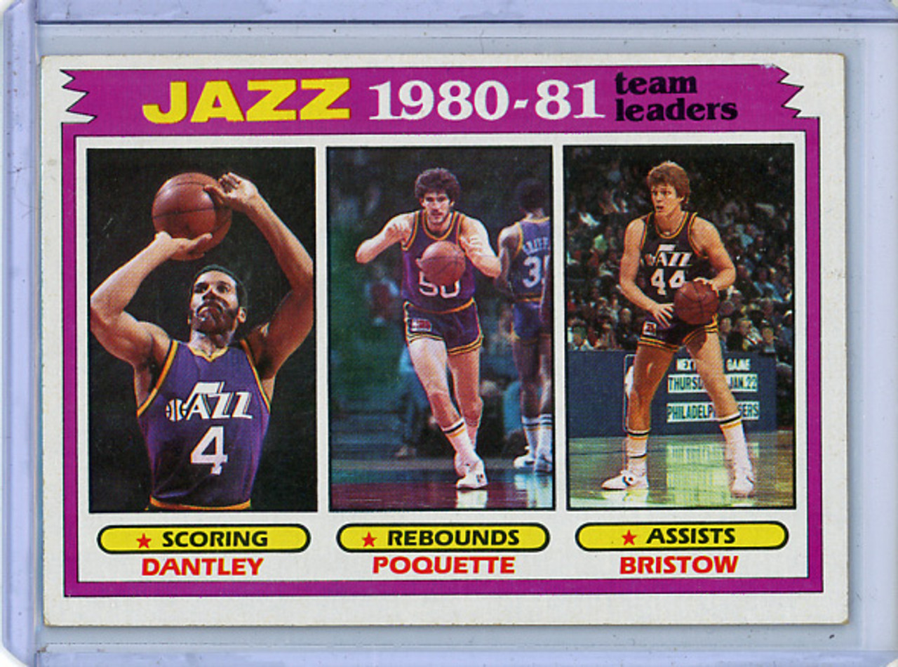 Adrian Dantley, Ben Poquette, Allan Bristow 1981-82 Topps #65 Jazz Team Leaders - EX (1) (CQ)