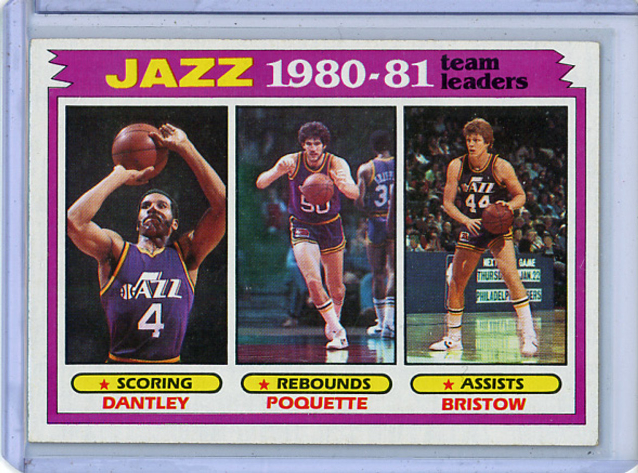Adrian Dantley, Ben Poquette, Allan Bristow 1981-82 Topps #65 Jazz Team Leaders - NM (2) (CQ)