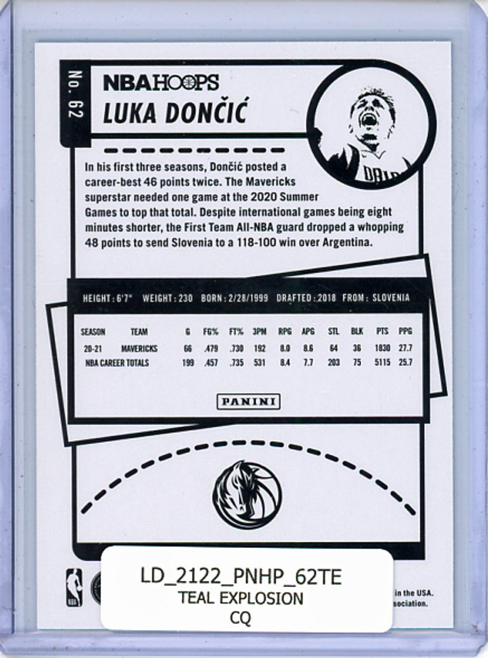 Luka Doncic 2021-22 Hoops #62 Teal Explosion (CQ)