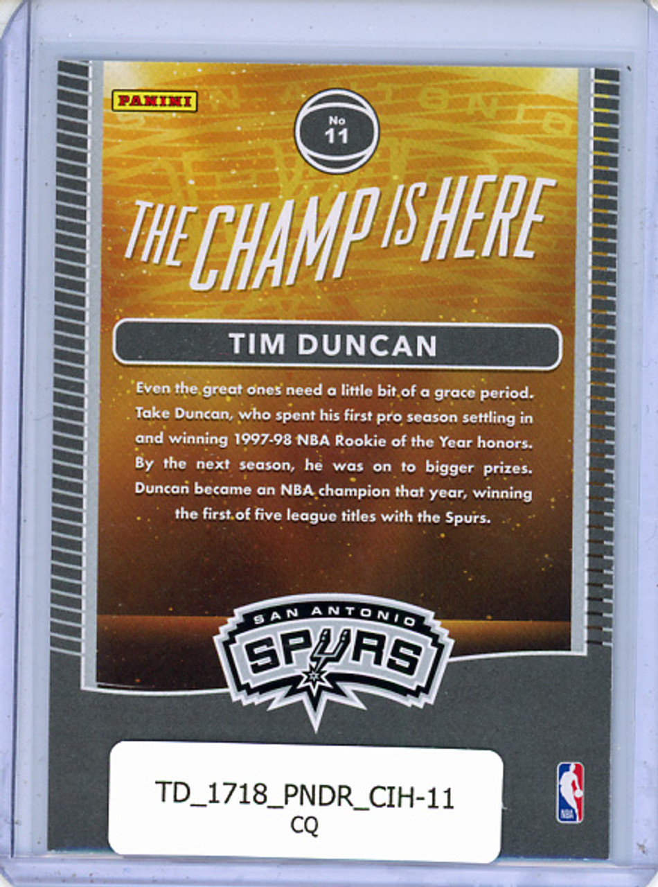 Tim Duncan 2017-18 Donruss, The Champ is Here #11 (CQ)