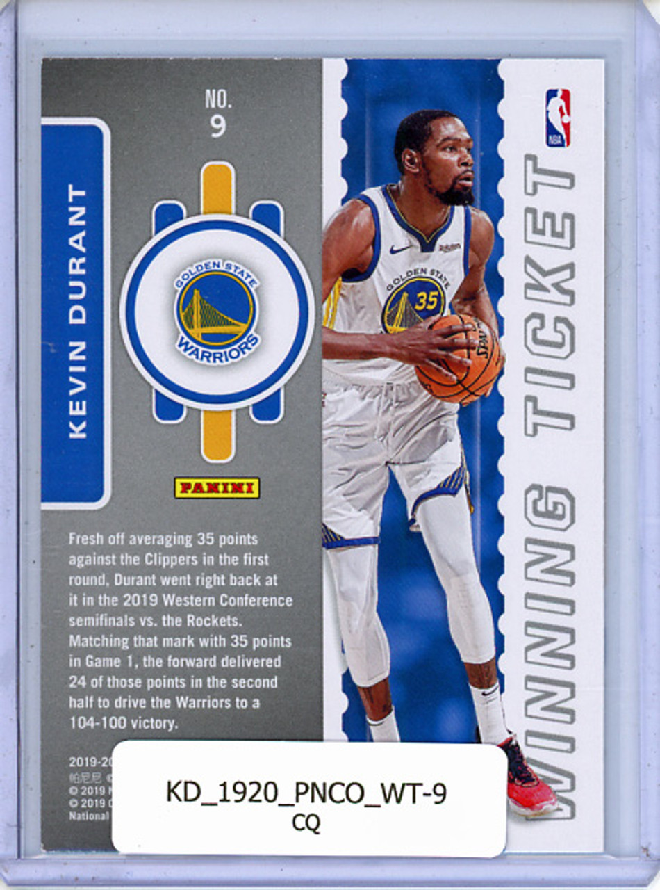 Kevin Durant 2019-20 Contenders, Winning Ticket #9 (CQ)