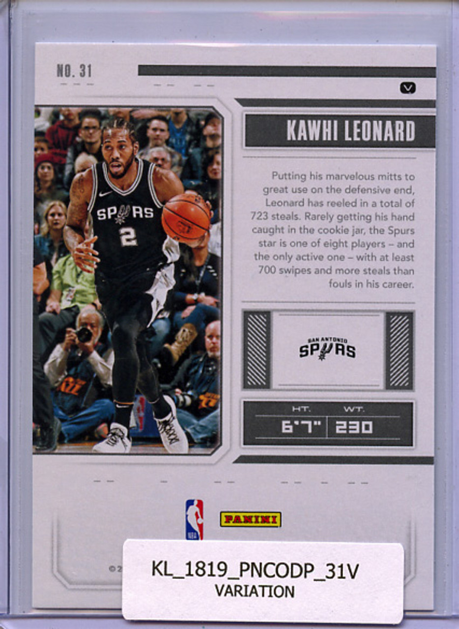 Kawhi Leonard 2018-19 Contenders Draft Picks #31 Variations