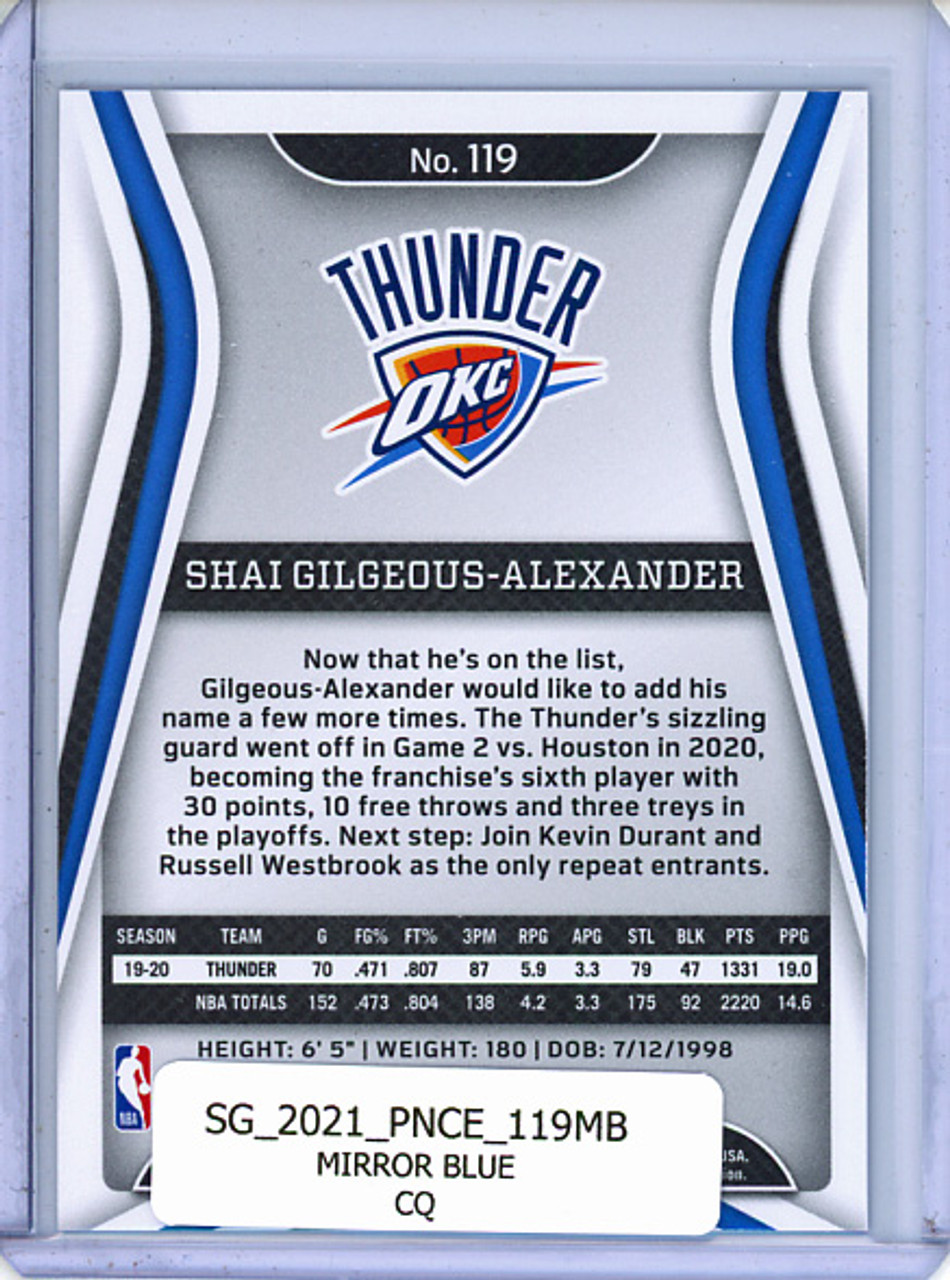 Shai Gilgeous-Alexander 2020-21 Certified #119 Mirror Blue (CQ)