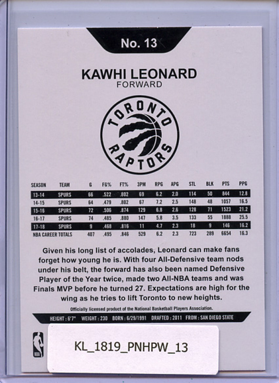 Kawhi Leonard 2018-19 Hoops #13 Winter