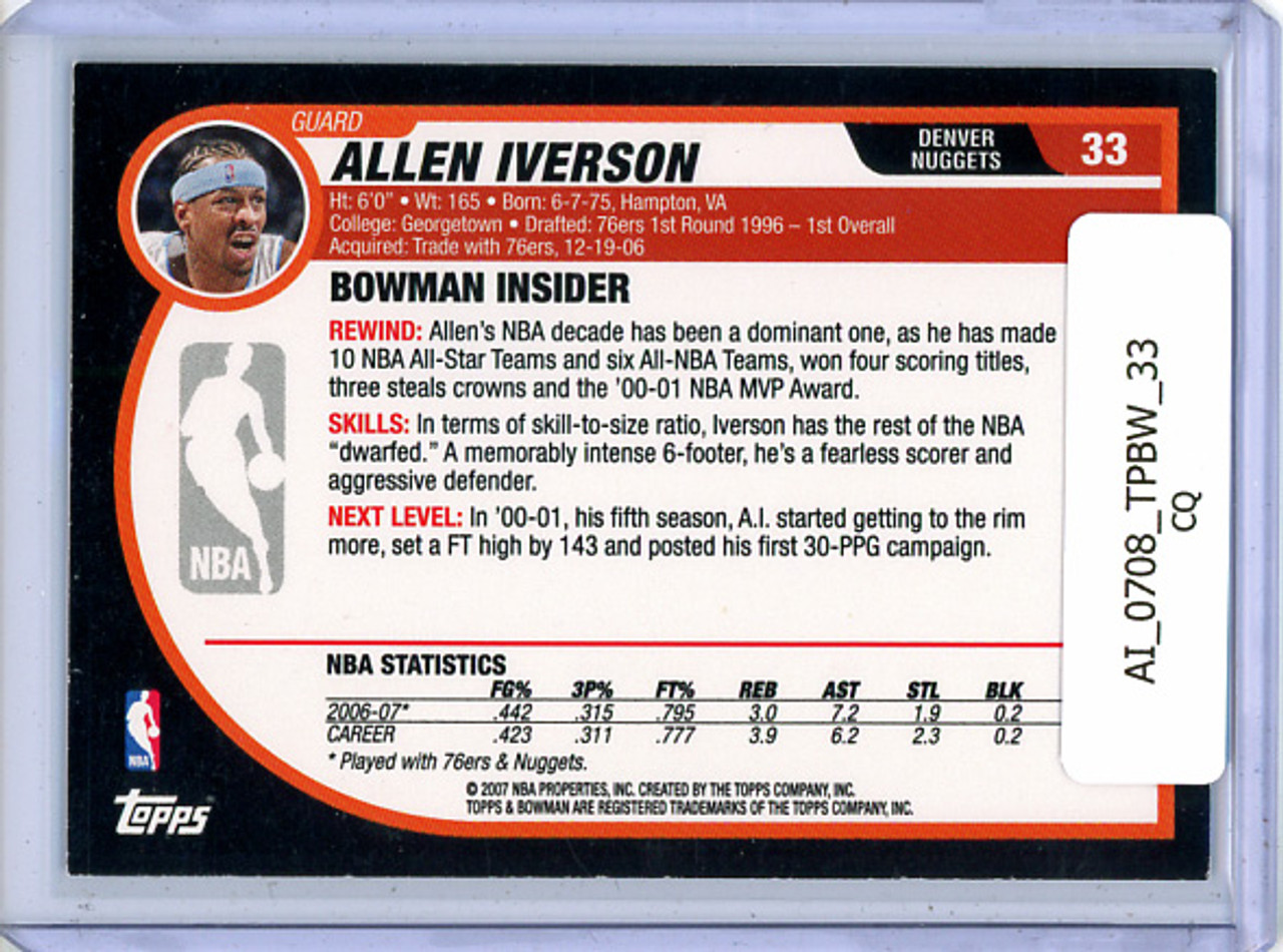 Allen Iverson 2007-08 Bowman #33 (CQ)