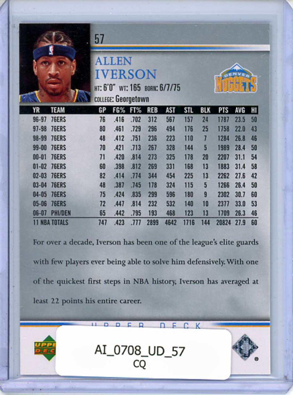 Allen Iverson 2007-08 Upper Deck #57 (CQ)