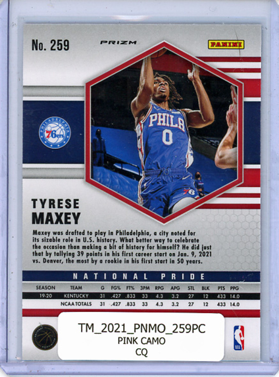 Tyrese Maxey 2020-21 Mosaic #259 National Pride Pink Camo (CQ)
