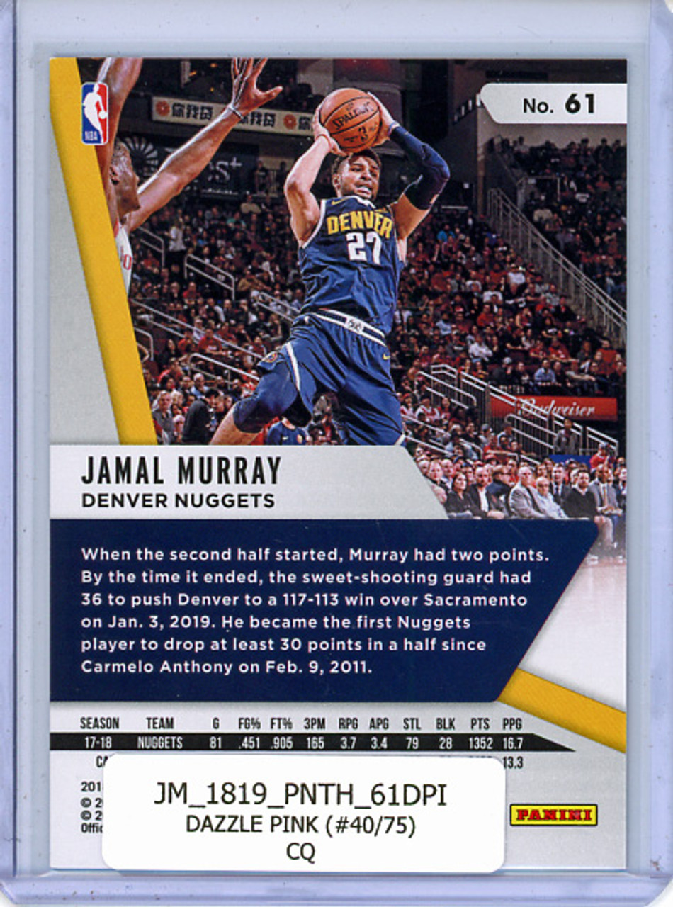 Jamal Murray 2018-19 Threads #61 Dazzle Pink (#40/75) (CQ)