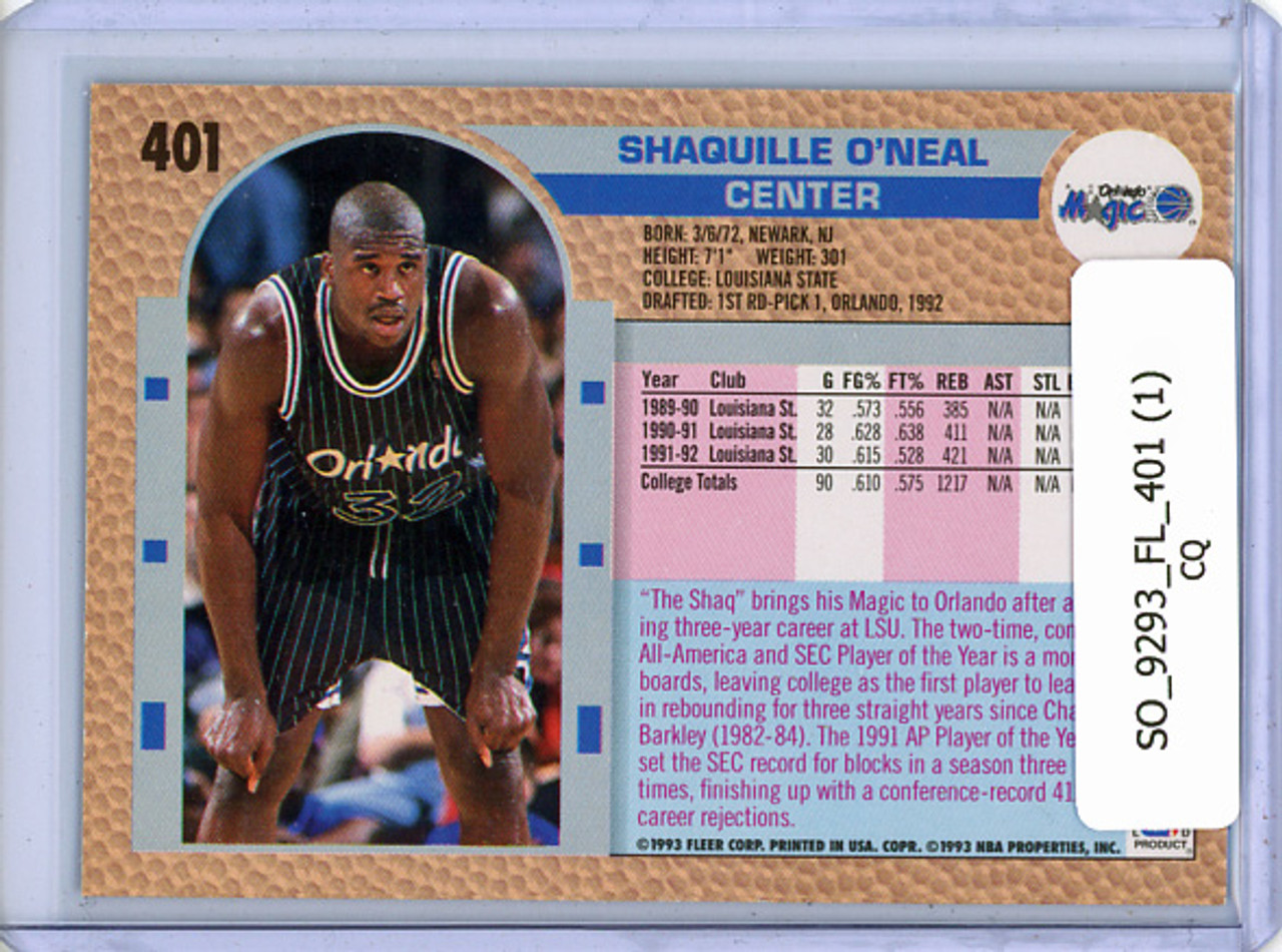 Shaquille O'Neal 1992-93 Fleer #401 (1) (CQ)