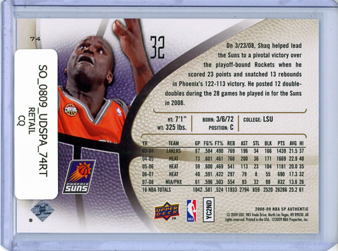 Shaquille O'Neal 2008-09 SP Authentic #74 Retail (CQ)