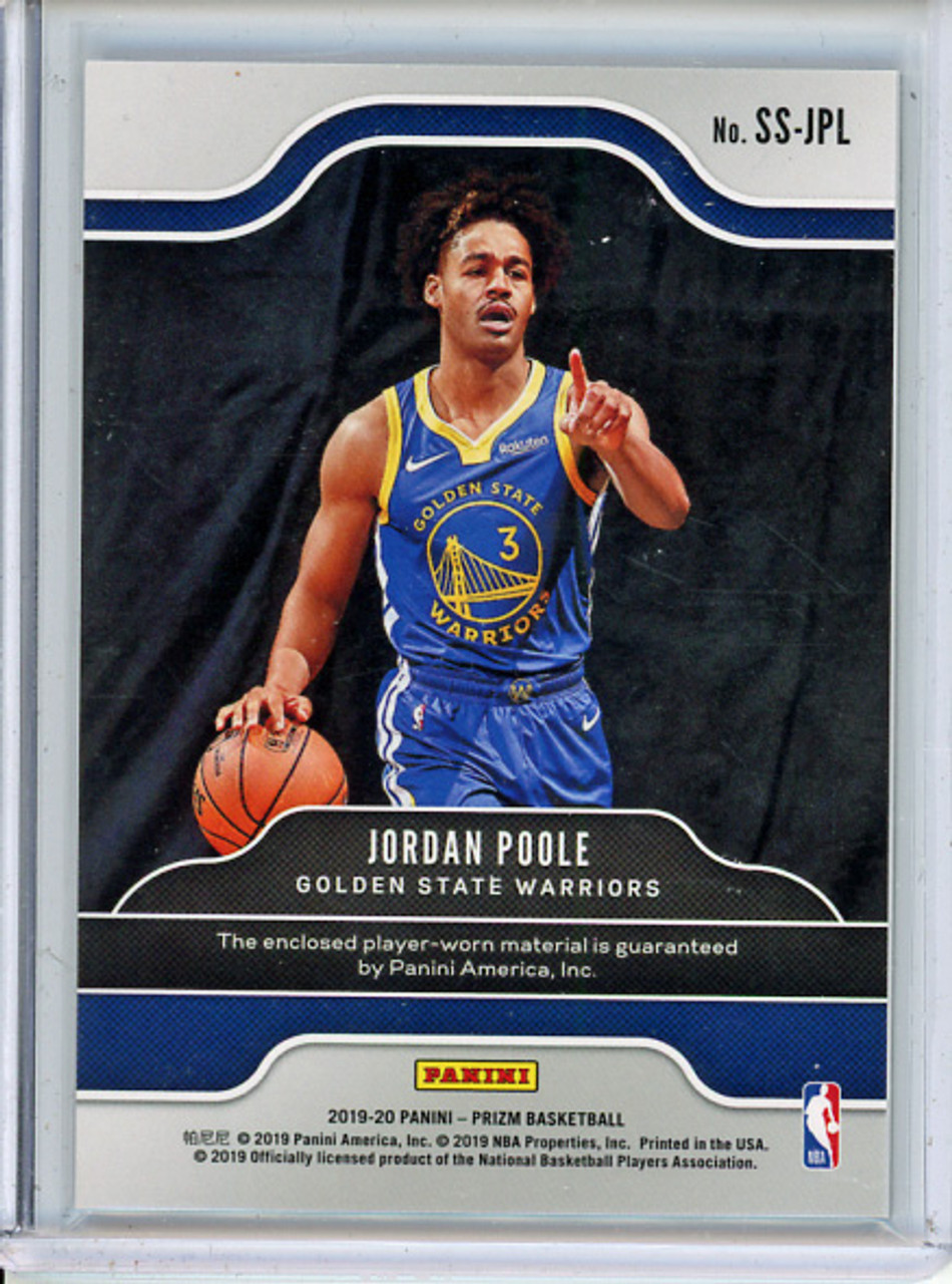 Jordan Poole 2019-20 Prizm, Sensational Swatches #SS-JPL (1) (CQ)