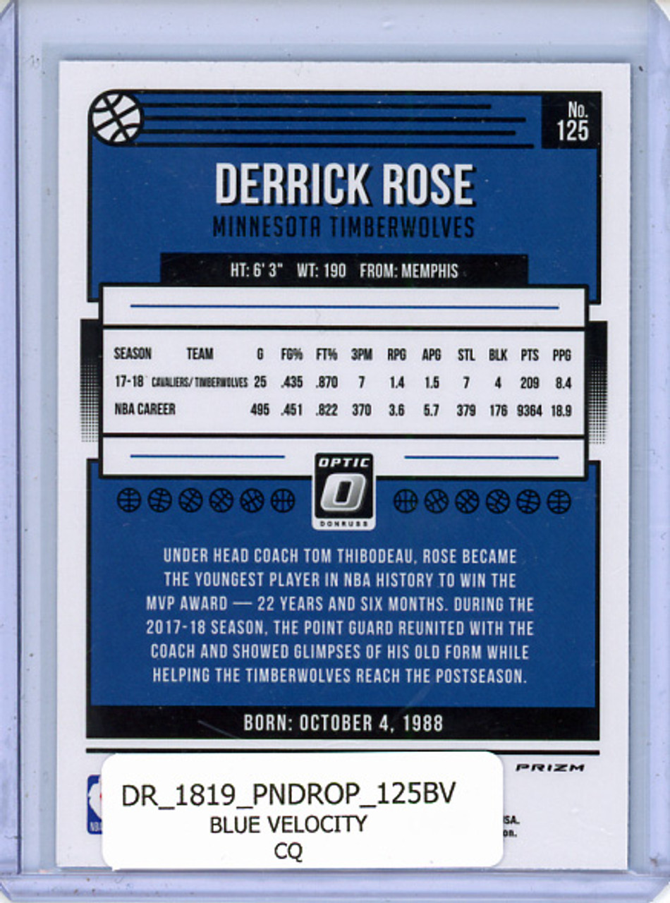 Derrick Rose 2018-19 Donruss Optic #125 Blue Velocity (CQ)