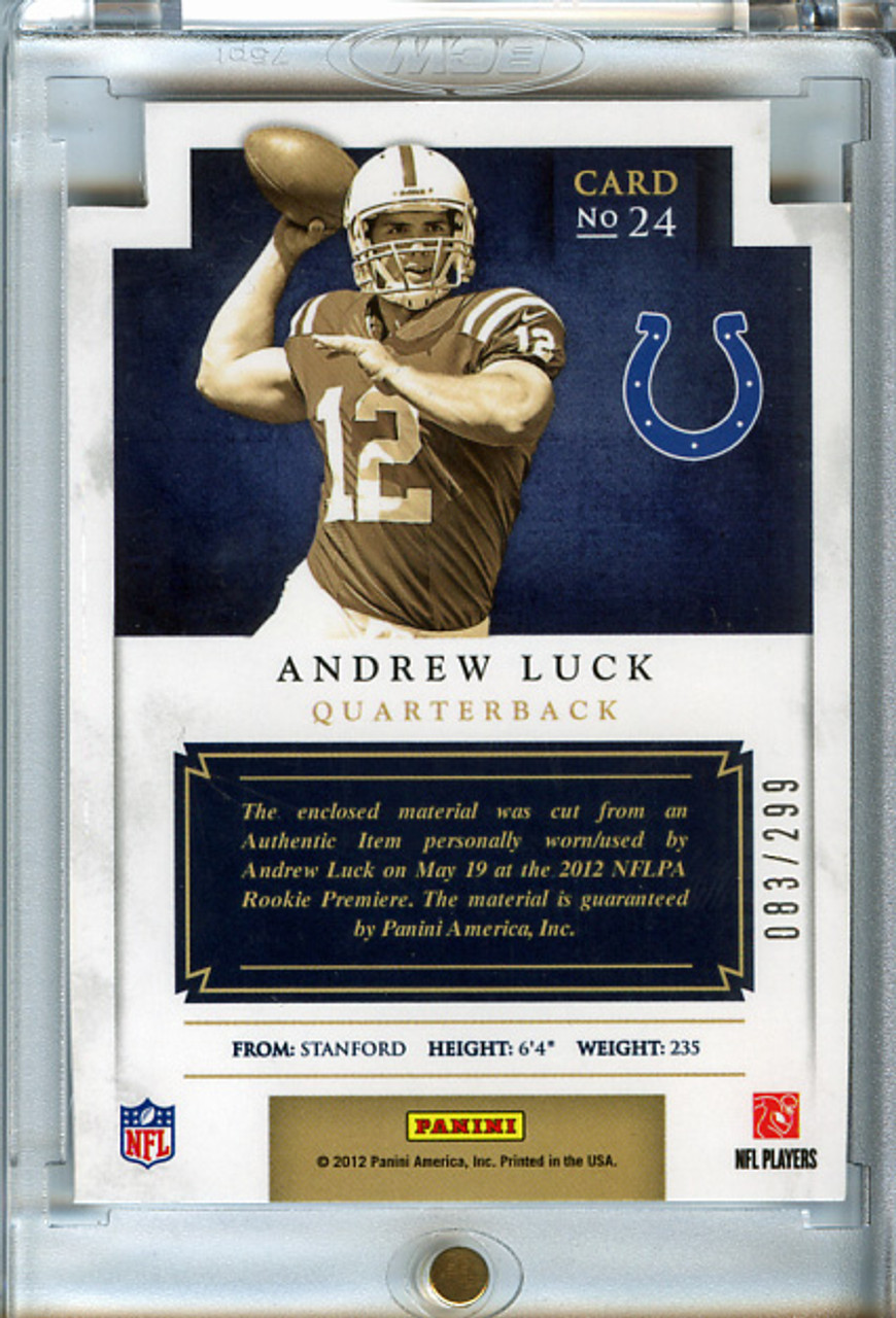 Andrew Luck 2012 Prominence, Rookie Projection Materials #24 (#083/299)