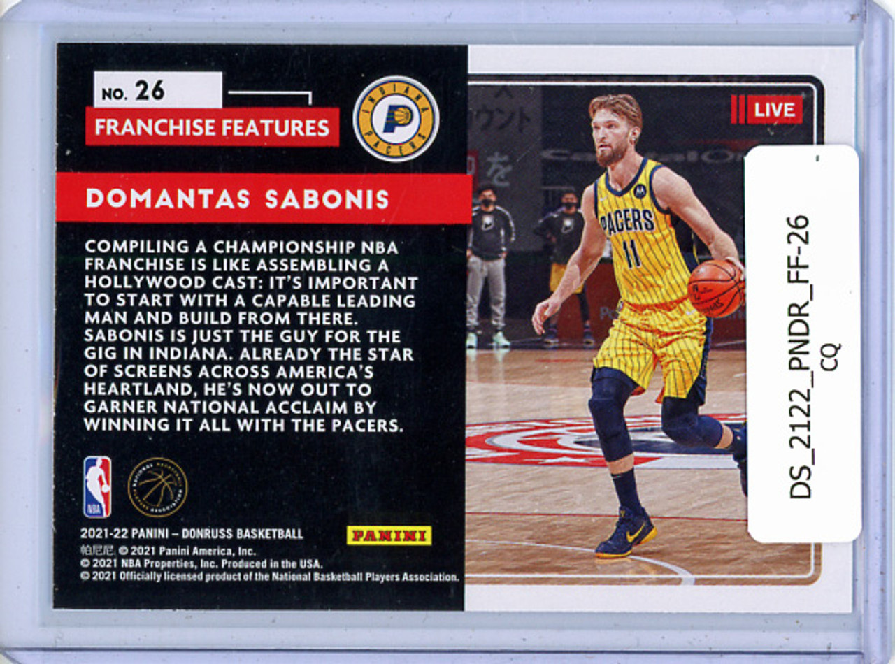 Domantas Sabonis 2021-22 Donruss, Franchise Features #26 (CQ)