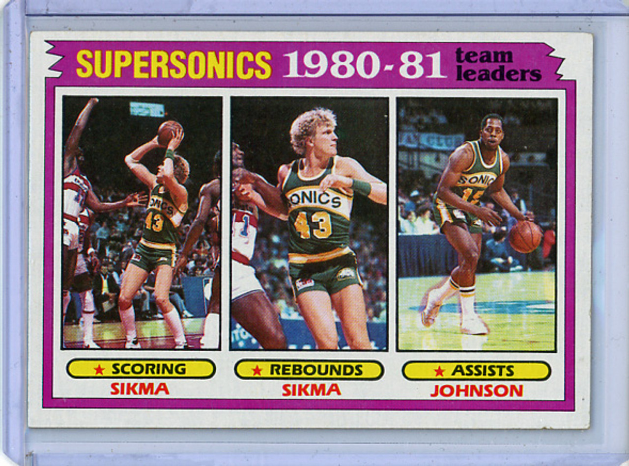 Jack Sikma, Vinnie Johnson 1981-82 Topps #64 Supersonics Team Leaders (NM) (2) (CQ)