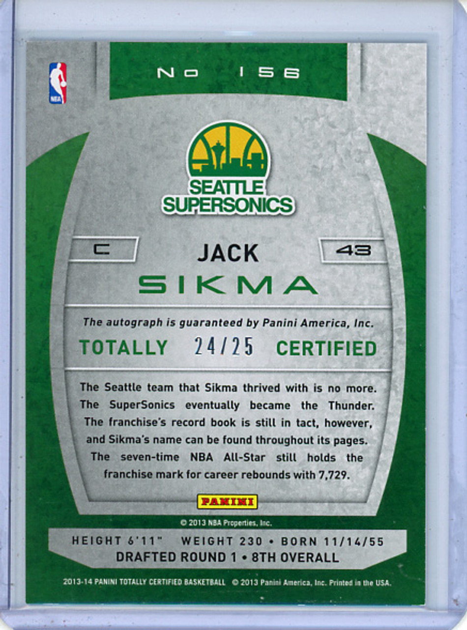 Jack Sikma 2013-14 Totally Certified, Autographs #156 Gold (#24/25) (CQ)