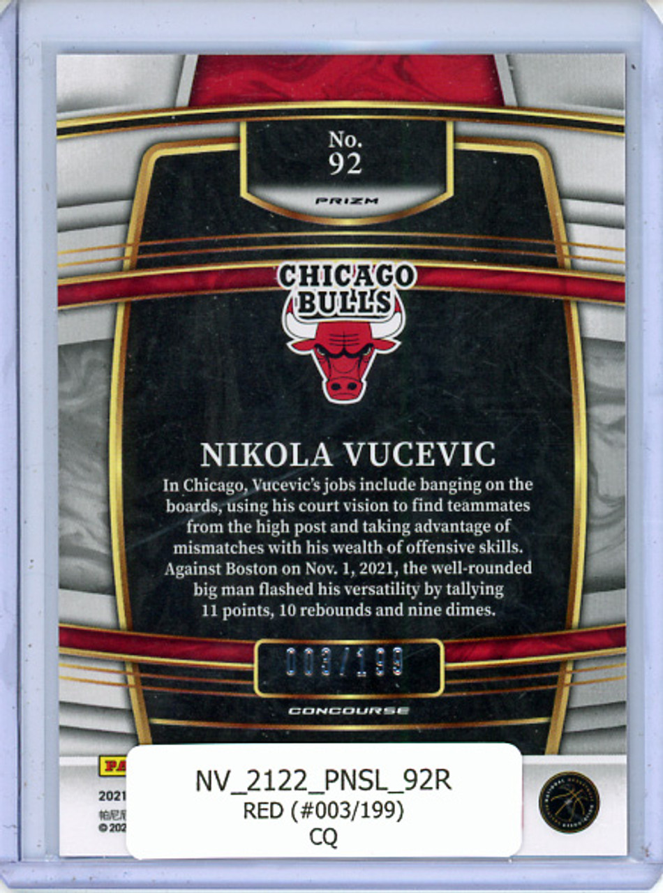 Nikola Vucevic 2021-22 Select #92 Concourse Red (#003/199) (CQ)