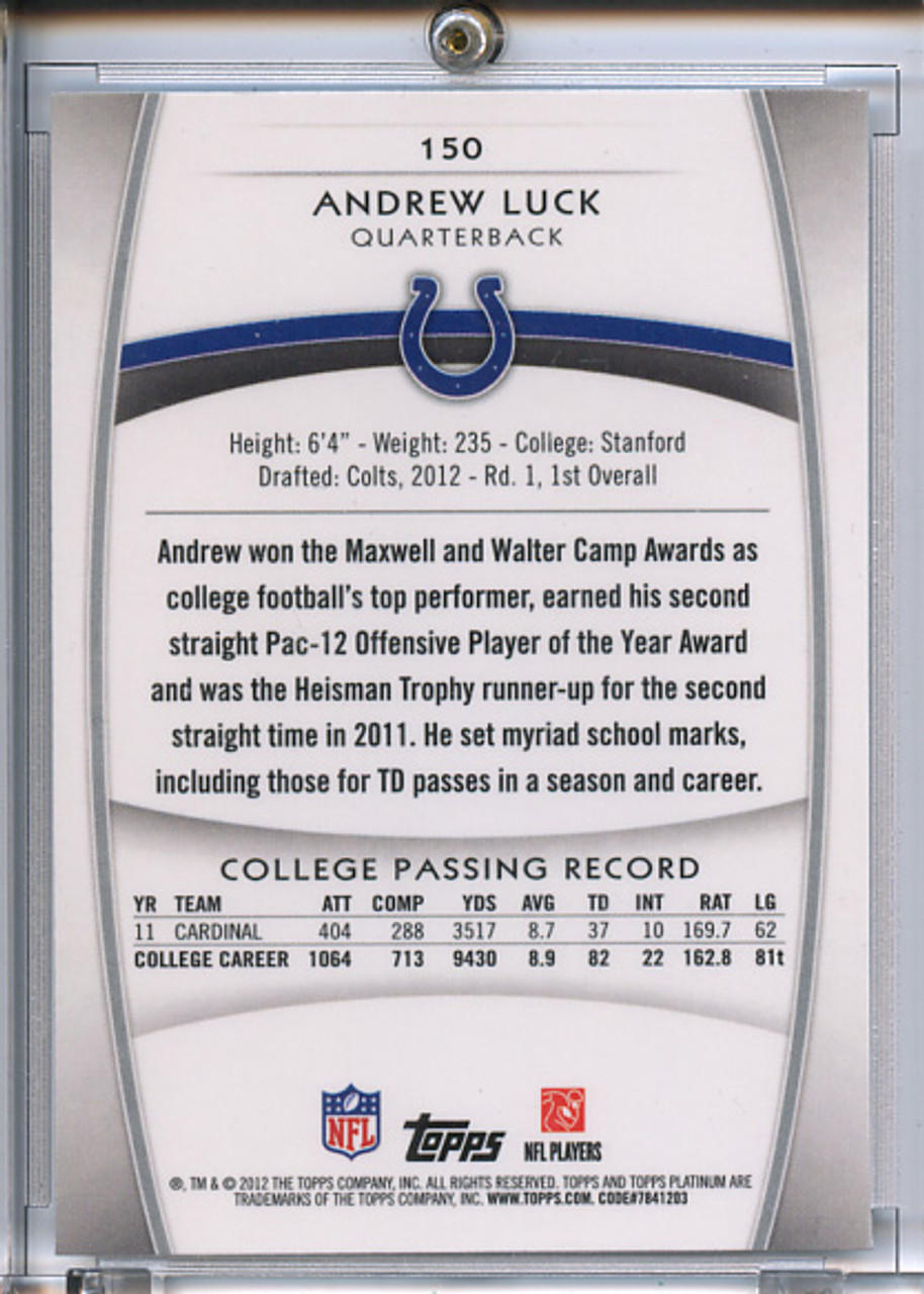 Andrew Luck 2012 Platinum #150
