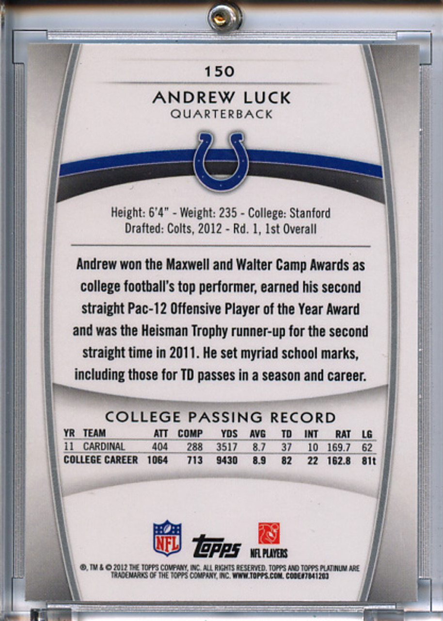Andrew Luck 2012 Platinum #150 X-Fractors (2)