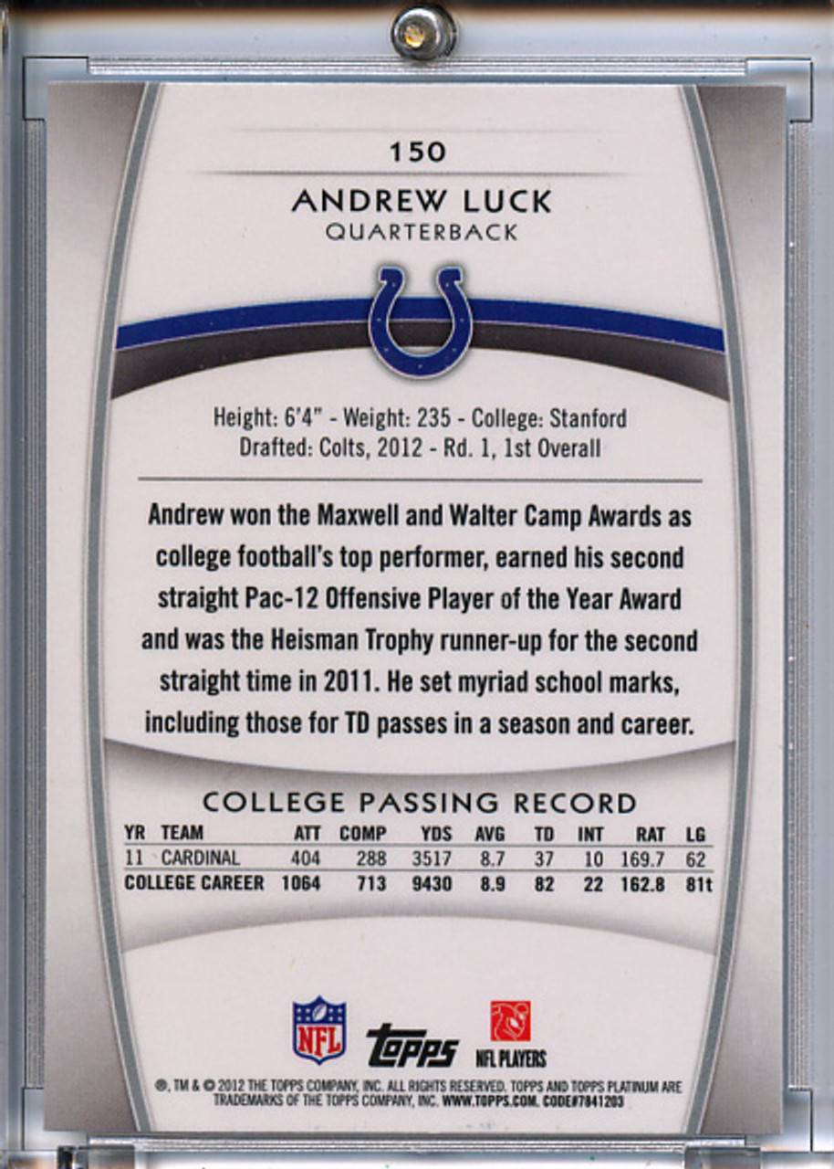 Andrew Luck 2012 Platinum #150 X-Fractors (3)