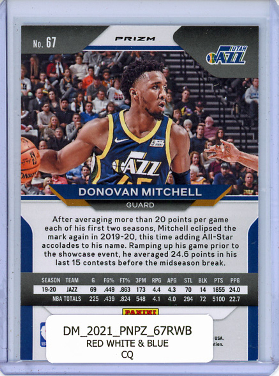 Donovan Mitchell 2020-21 Prizm #67 Red White & Blue (CQ)