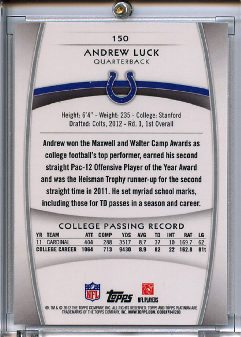 Andrew Luck 2012 Platinum #150 X-Fractors (5)