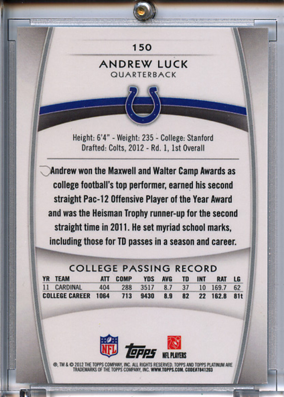 Andrew Luck 2012 Platinum #150 X-Fractors (6)